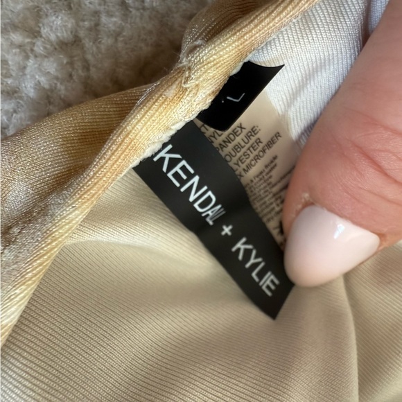 KENDALL & KYLIE | Gold Leopard Print Ruched Bikini Bottom Beachy Summer | Size L - Picture 5 of 8